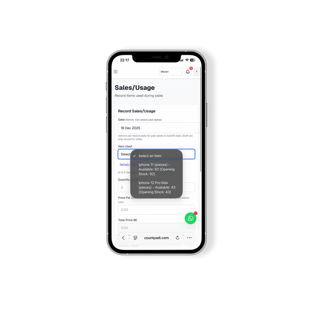 Sales & Usage Tracking